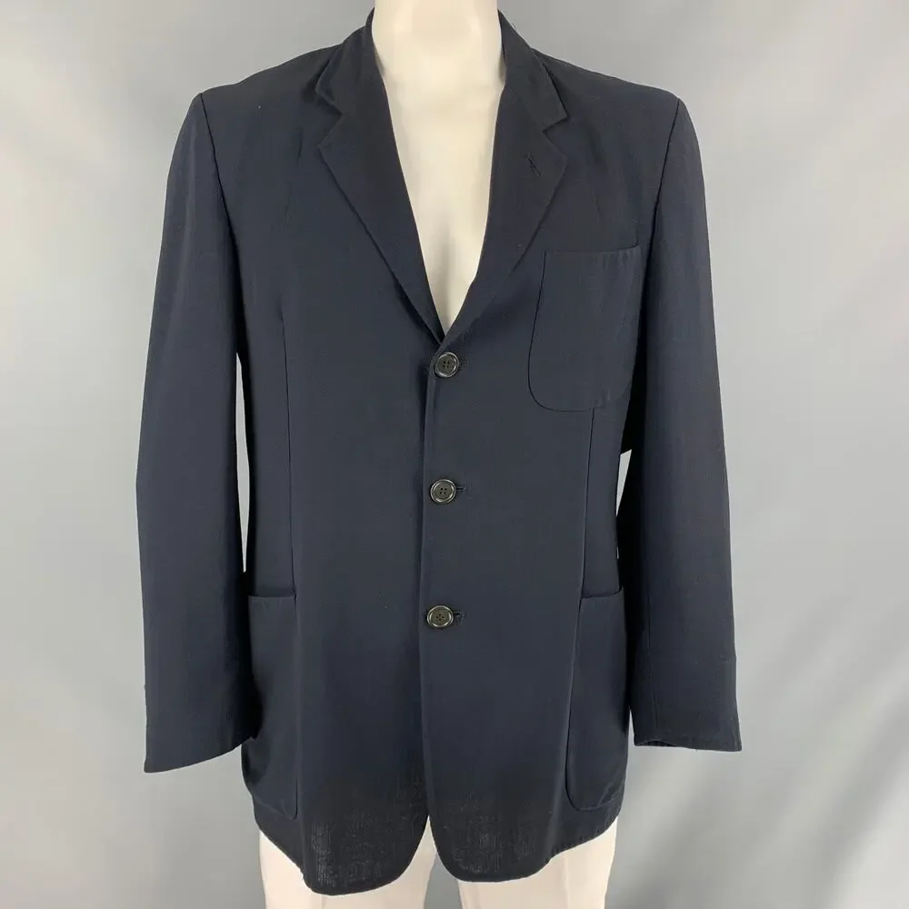 ERMENEGILDO ZEGNA Size 44 Navy Solid Single breasted Sport Coat